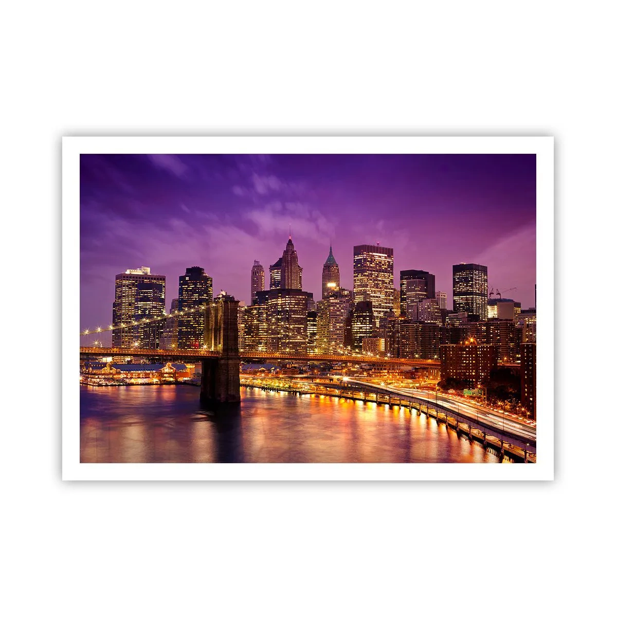 Poster - Violet and Gold Manhattan - 100x70 cm