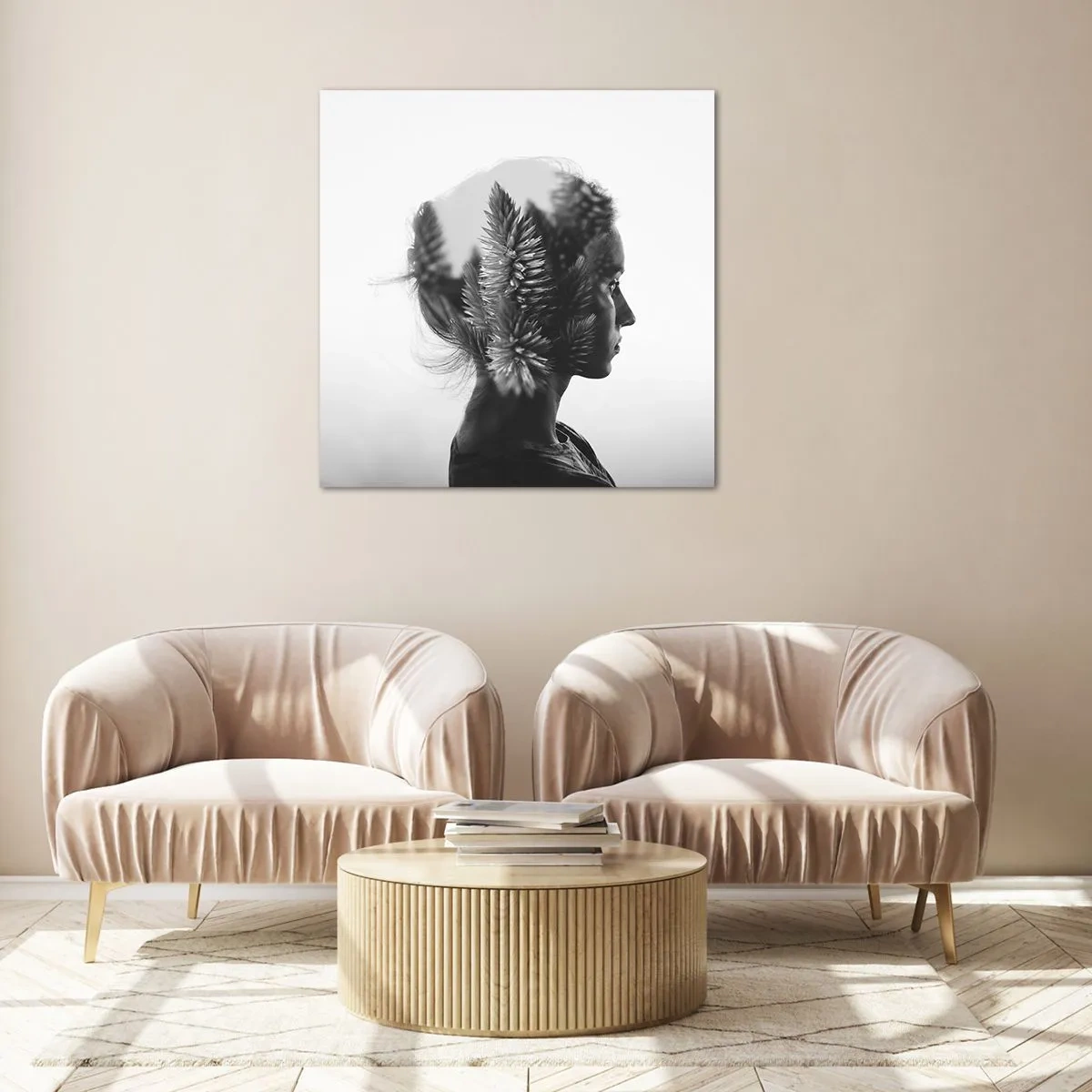 Glass picture - Lady from a Pinewood Forest - 60x60 cm