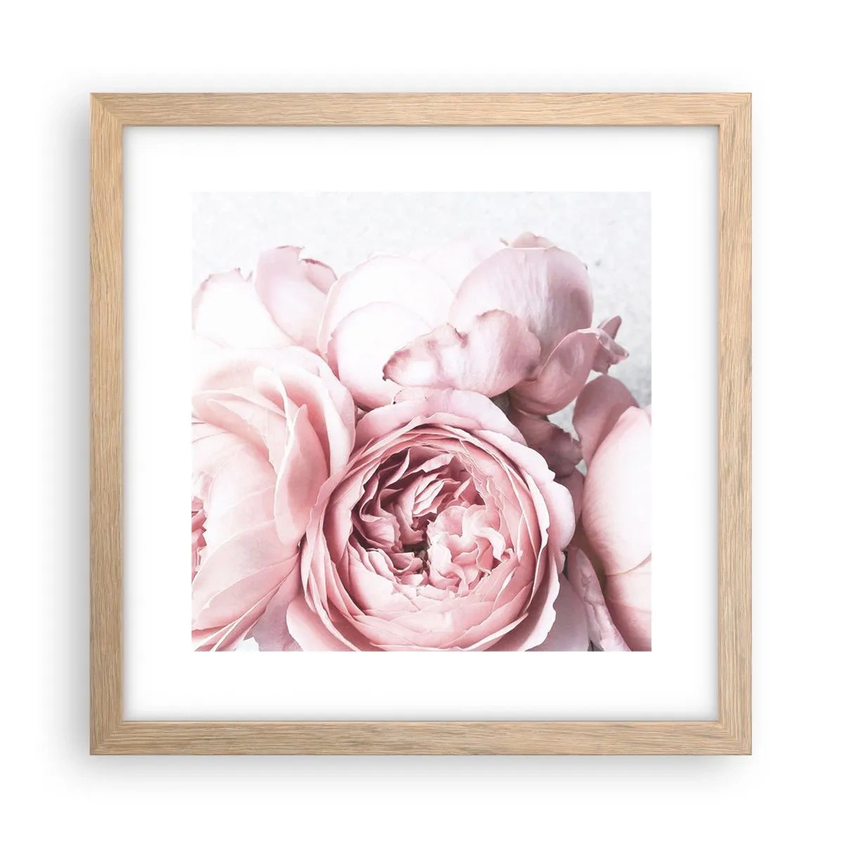 Poster in light oak frame - for the Romantics - 30x30 cm