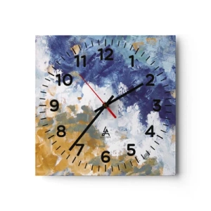 Wall clock - Clock on glass - The Dance of Elements - 30x30 cm
