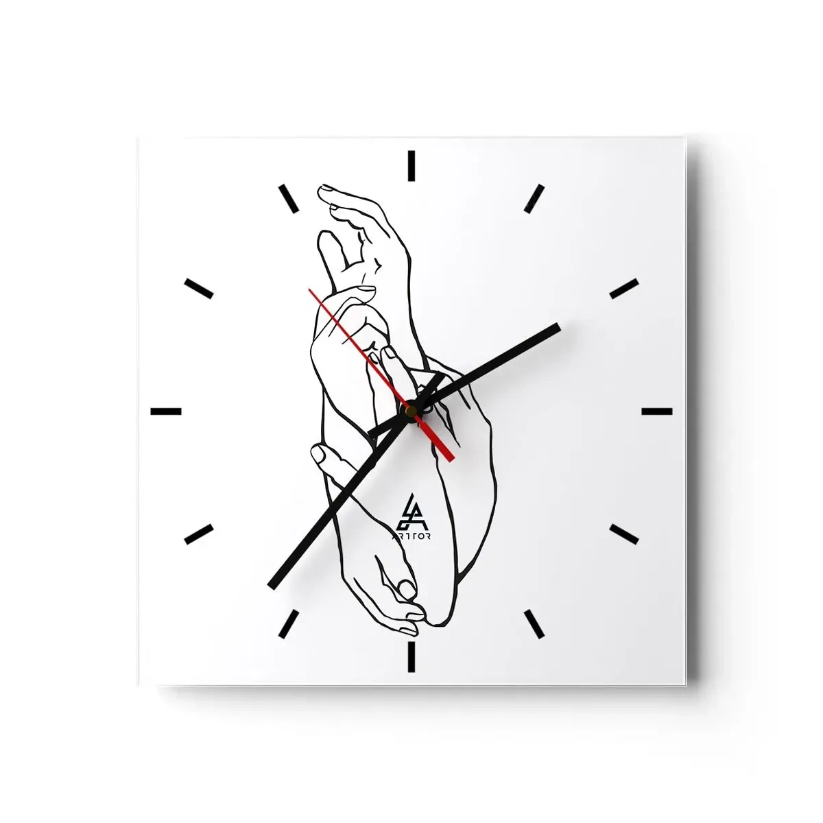 Wall clock - Clock on glass - Good Touch - 30x30 cm