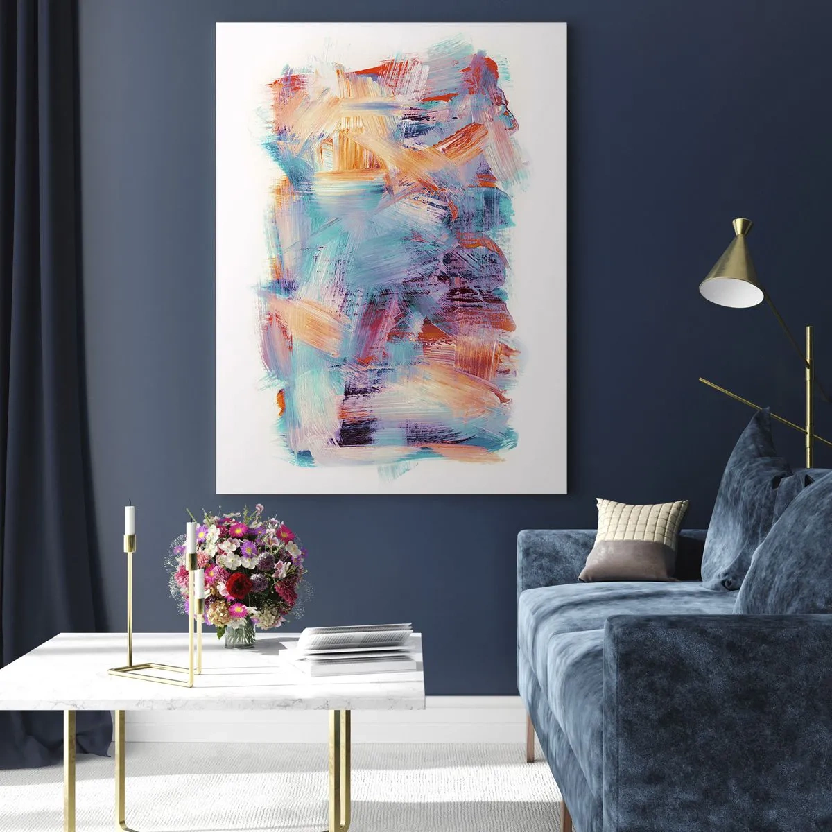 Glass picture - Colourful Mess - 80x120 cm