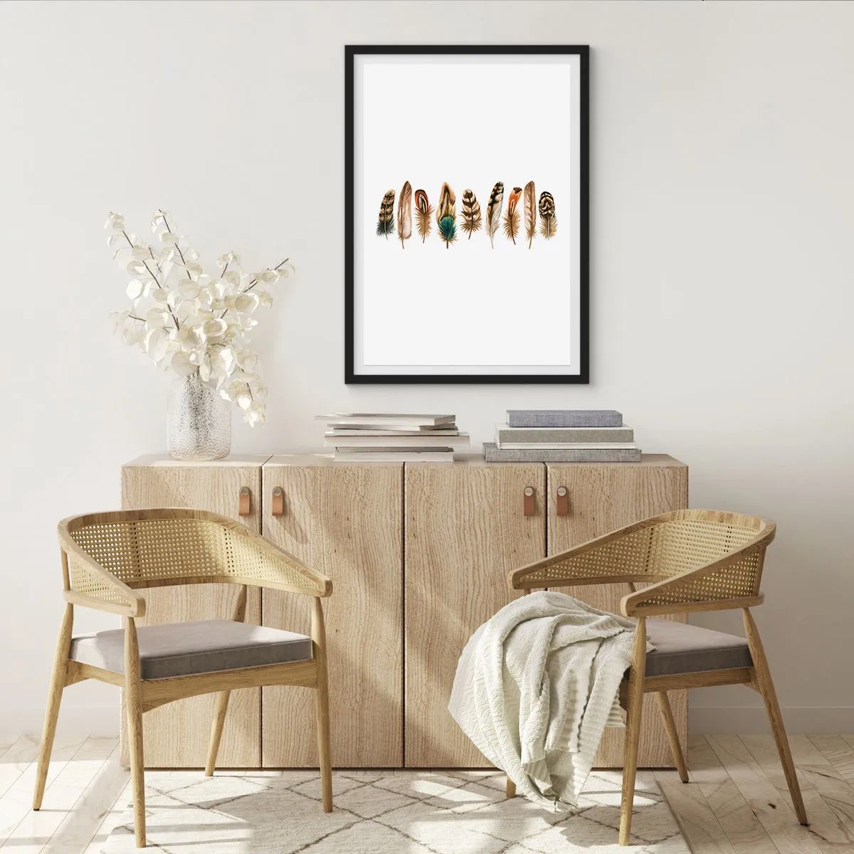 Poster in black frame - Feather Variation - 70x100 cm
