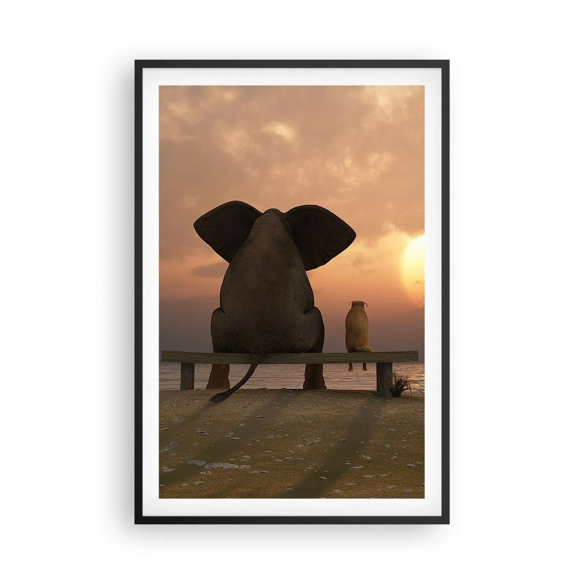 Poster in black frame - It Feels Good to Be Quiet Together - 61x91 cm