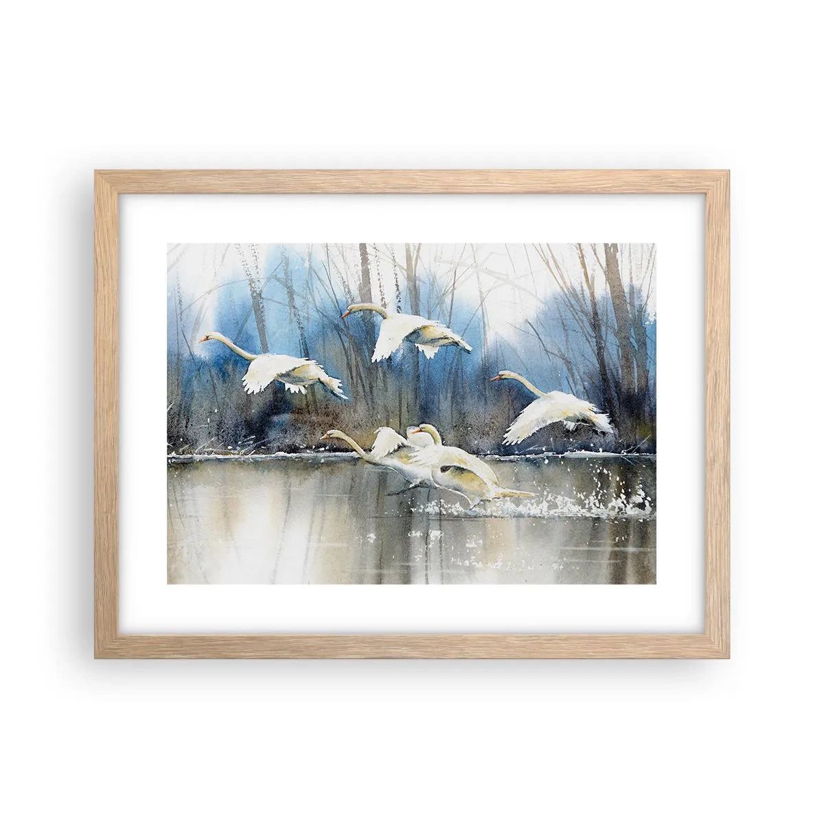Poster in light oak frame - Like in a Fairy Tale about Wild Swans - 40x30 cm