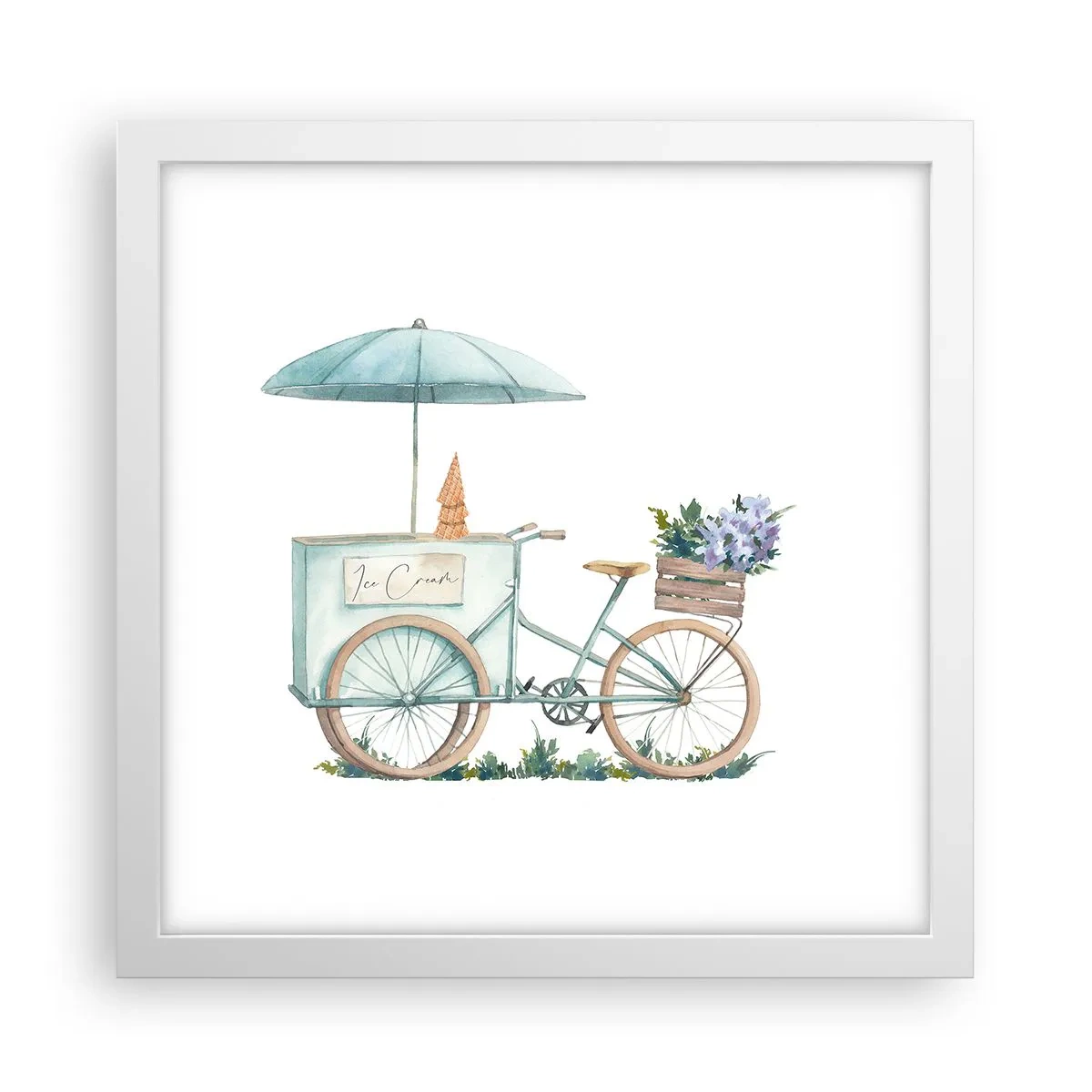 Poster in white frmae - Sweet Memory of the Summer - 30x30 cm