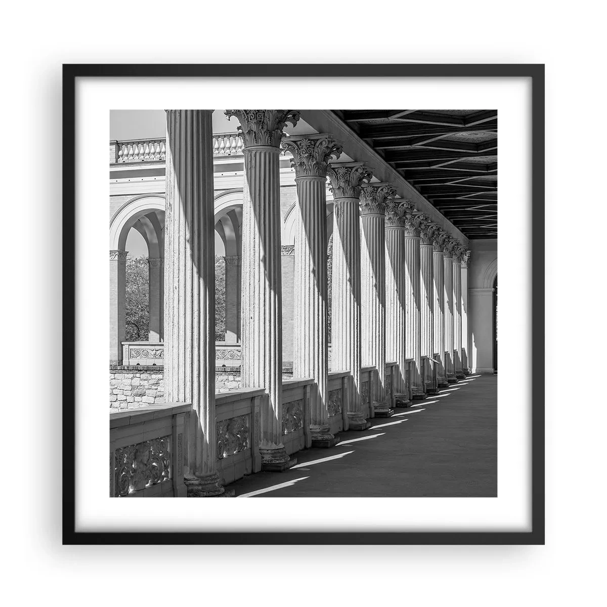Poster in black frame - Sunny Arcade - 50x50 cm