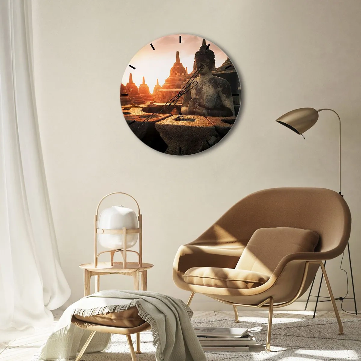 Wall clock - Clock on glass - Weather of Great Wisdom - 30x30 cm