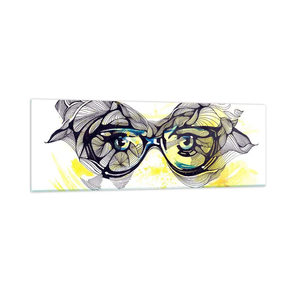 Glass picture - Through Blue Glasses - 90x30 cm