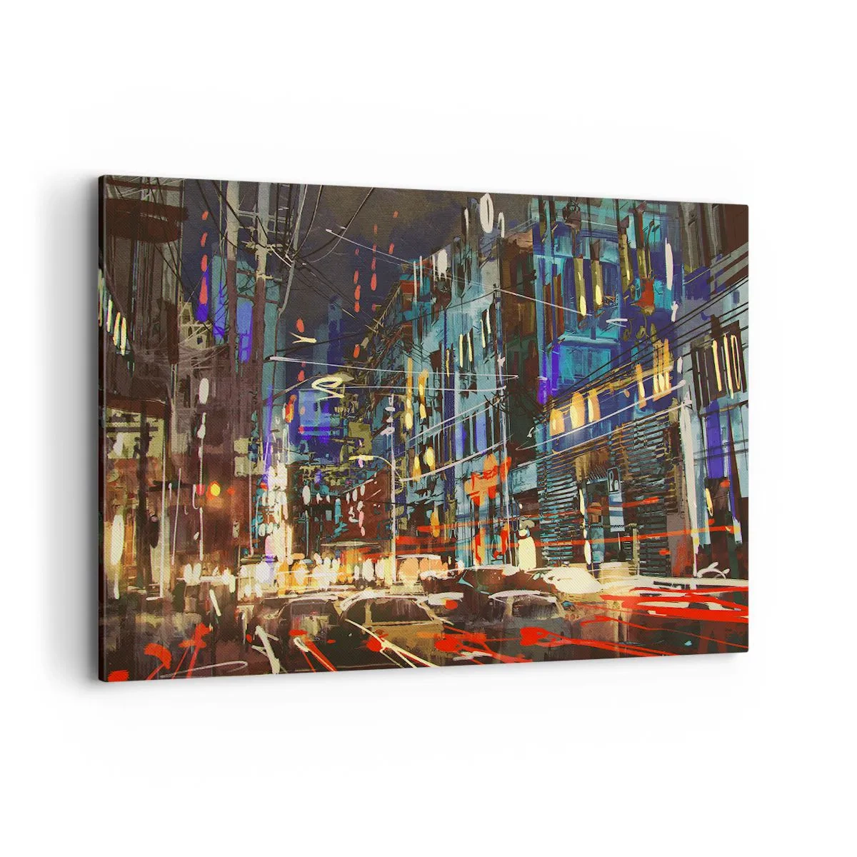 Canvas picture - Evening Street Bustle - 120x80 cm