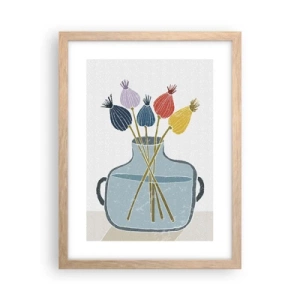 Poster in light oak frame - As Quiet as Poppies - 30x40 cm