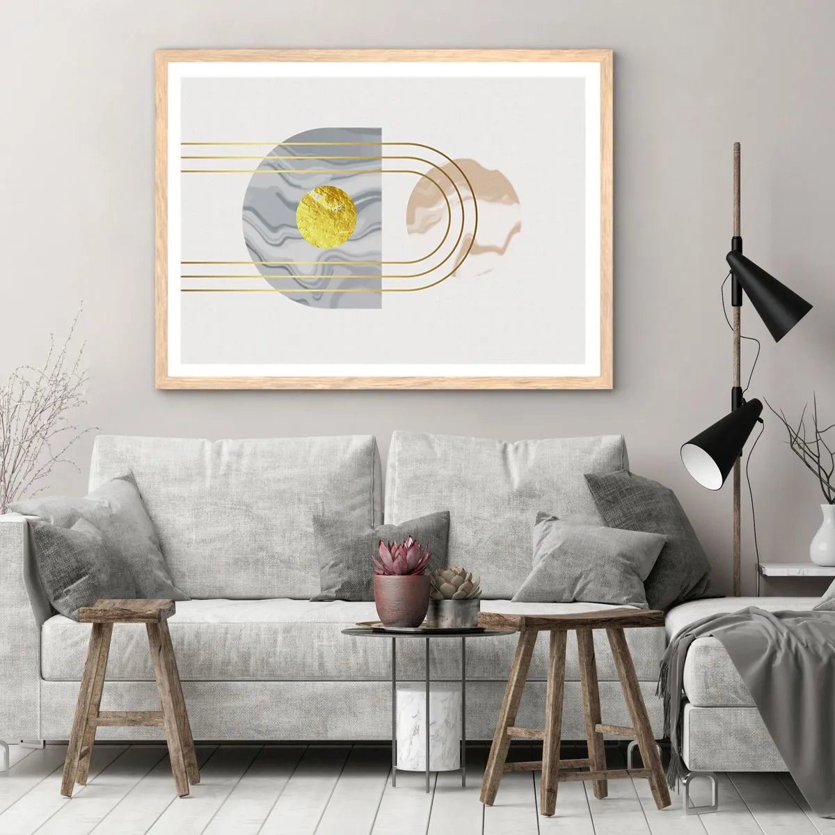 Poster in light oak frame - Brightness nad Shine - 100x70 cm