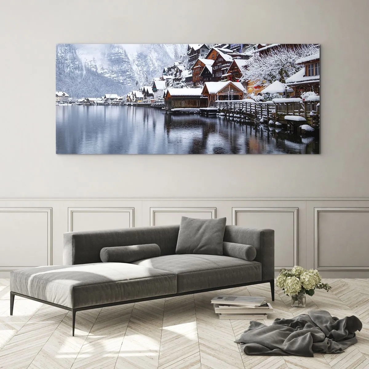 Glass picture - In Winter Decoration - 160x50 cm