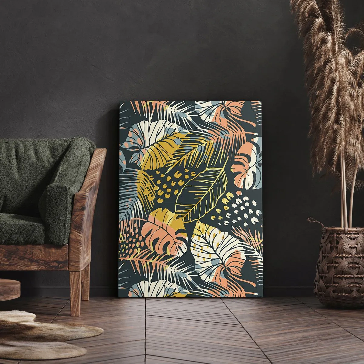 Canvas picture - Leafy Fantasy - 45x80 cm