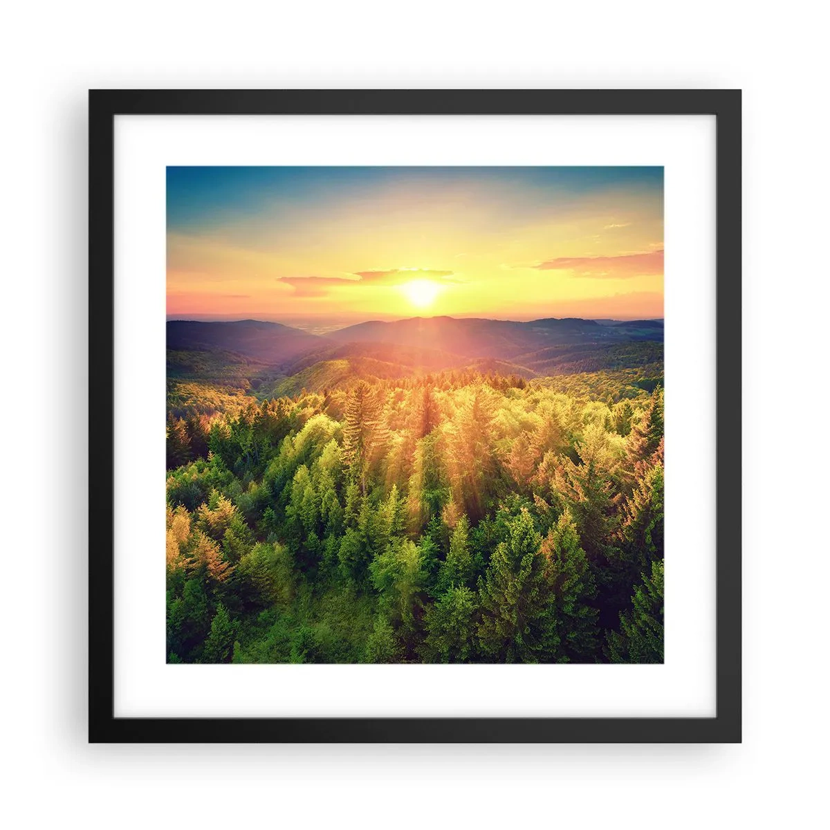 Poster in black frame - Peaks and Summits - 40x40 cm