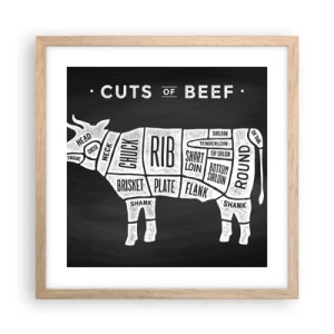 Poster in light oak frame - Time for a Feast - 40x40 cm