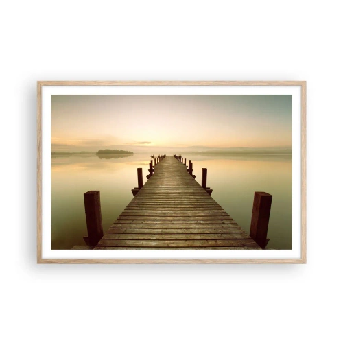 Poster in light oak frame - Before Dawn, Dawn, Light - 91x61 cm