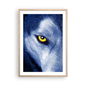 Poster in light oak frame - Mesmerising Look - 50x70 cm