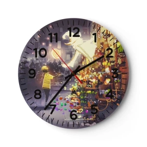 Wall clock - Clock on glass - Magic Exists - 40x40 cm