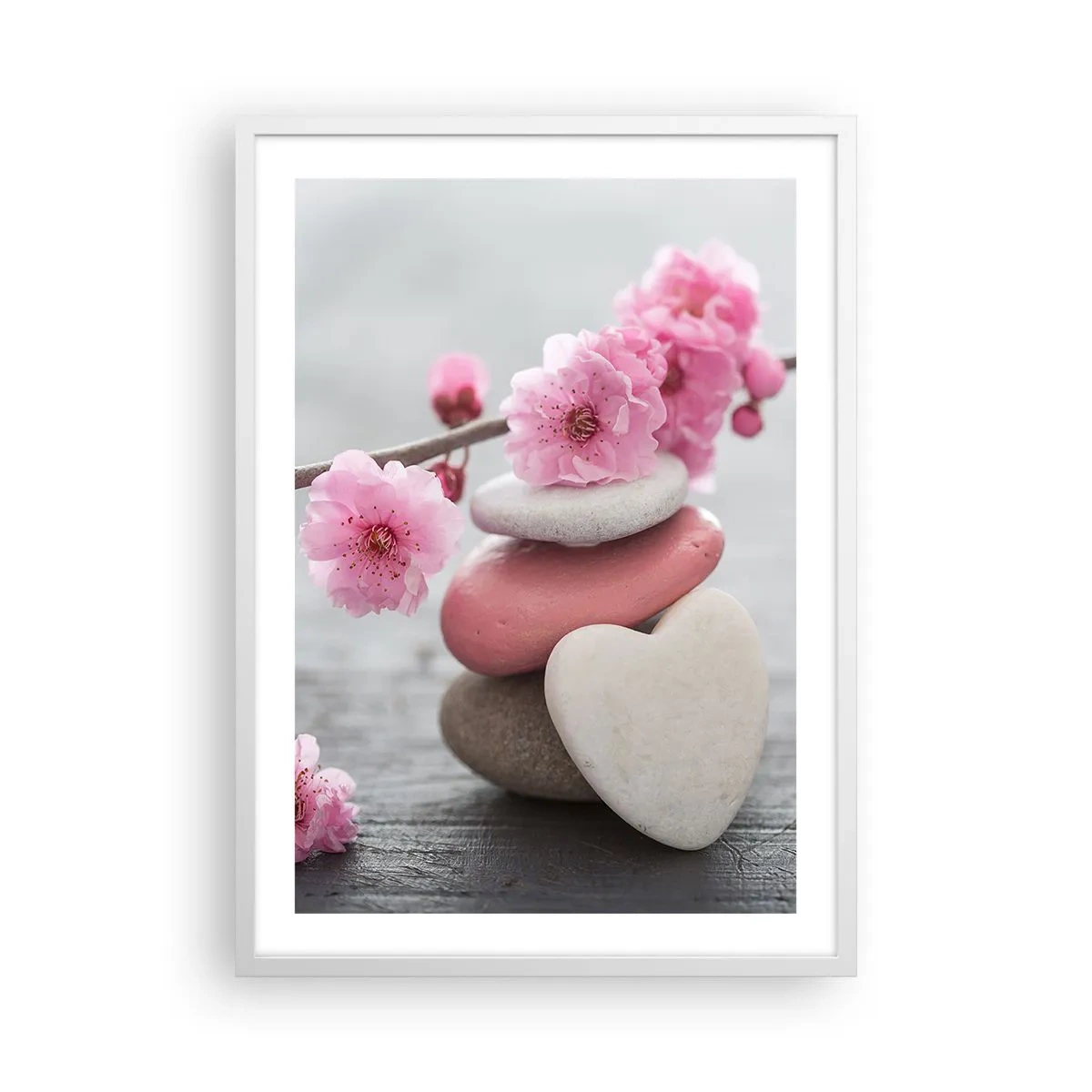 Poster in white frmae - Bliss with Cherry Blossom - 50x70 cm