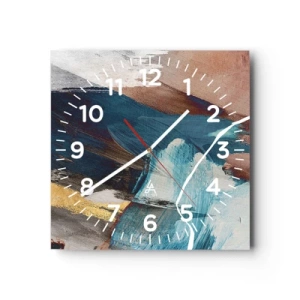 Wall clock - Clock on glass - With Panache and Energy - 40x40 cm