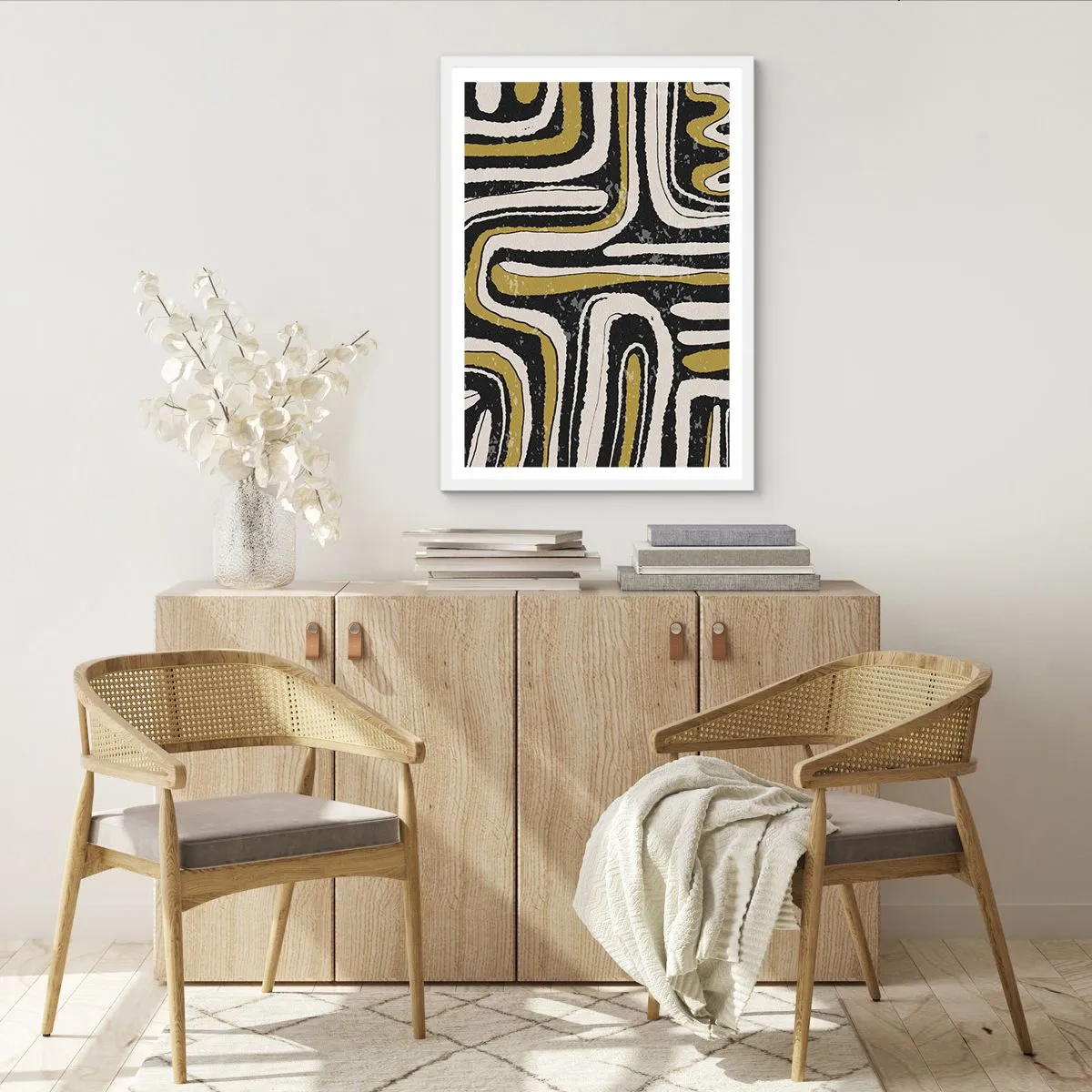 Poster in white frmae - Compositions: Tracks and Alleys - 40x50 cm