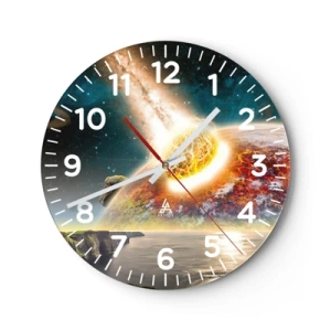 Wall clock - Clock on glass - Space Drama - 40x40 cm