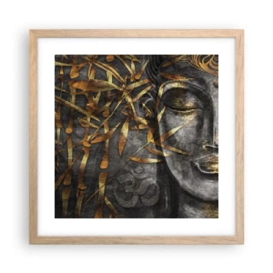 Poster in light oak frame - Feel the Peace - 40x40 cm