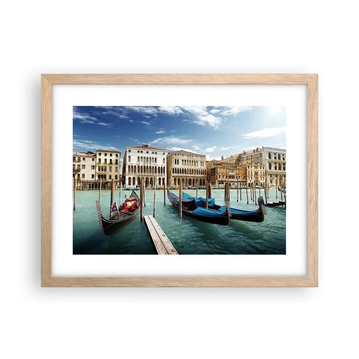 Poster in light oak frame - Palaces in Blue - 40x30 cm