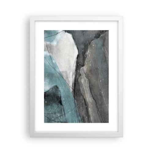 Poster in white frmae - Abstract: Rocks and Ice - 30x40 cm