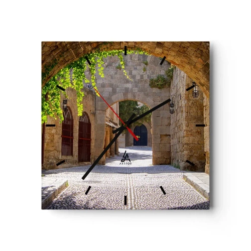 Wall clock - Clock on glass - Procession Is on Its Way - 40x40 cm