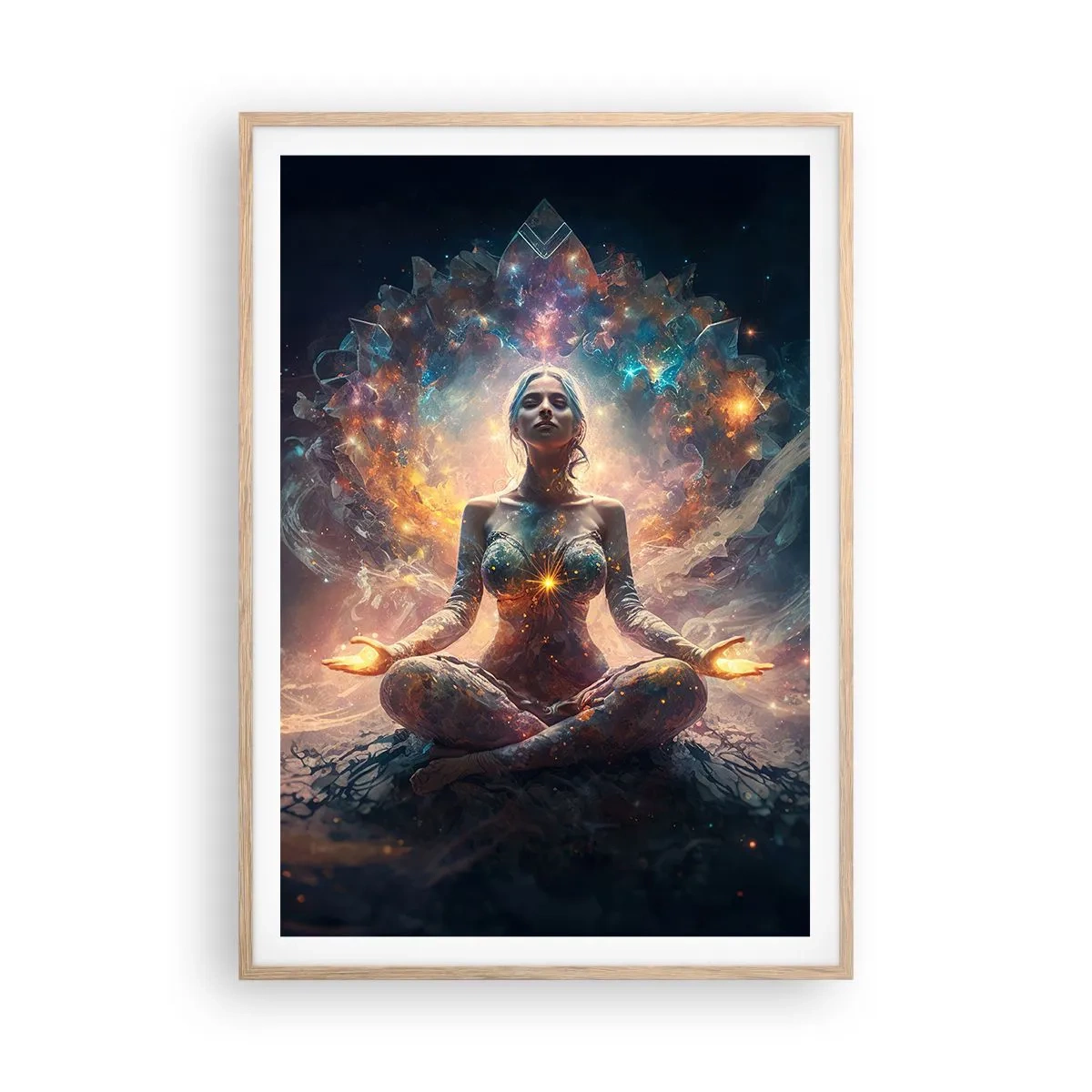 Poster in light oak frame - Good Energy Flow - 70x100 cm