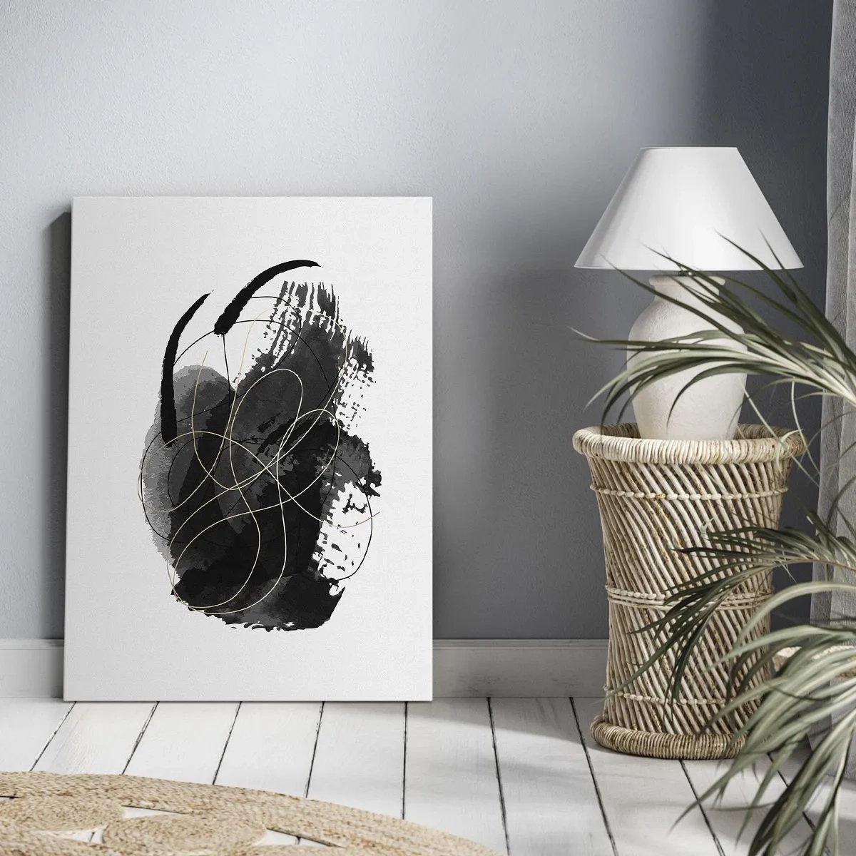 Canvas picture - Made from Black - 55x100 cm