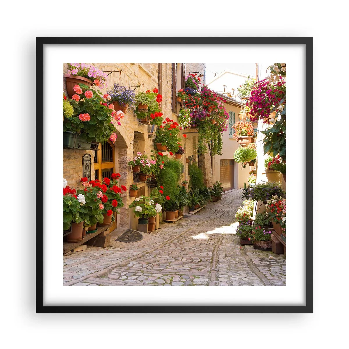 Poster in black frame - Flood of Flowers - 50x50 cm