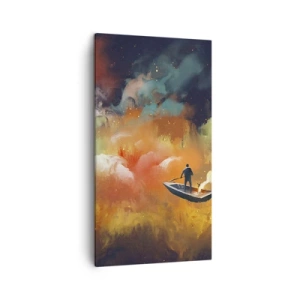 Canvas picture - Through the Galaxy in a Boat - 45x80 cm