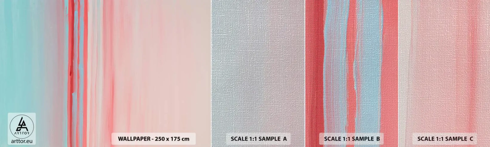 Photo Wallpaper Sample Premium Canvas - Abstract at Dawn - Pastel, Minimalistic, Piece - 100x30 cm