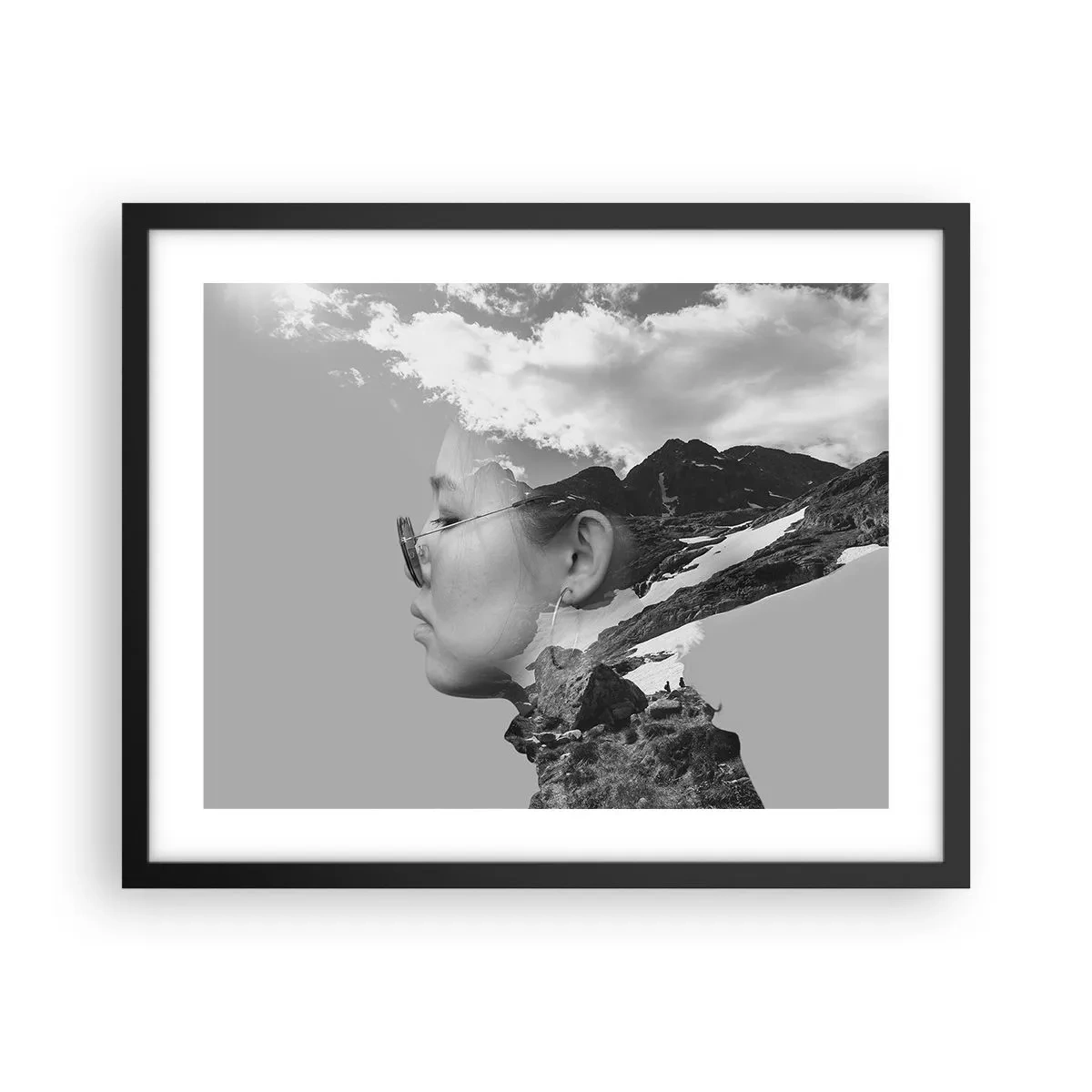 Poster in black frame - Cloudy Portrait - 50x40 cm