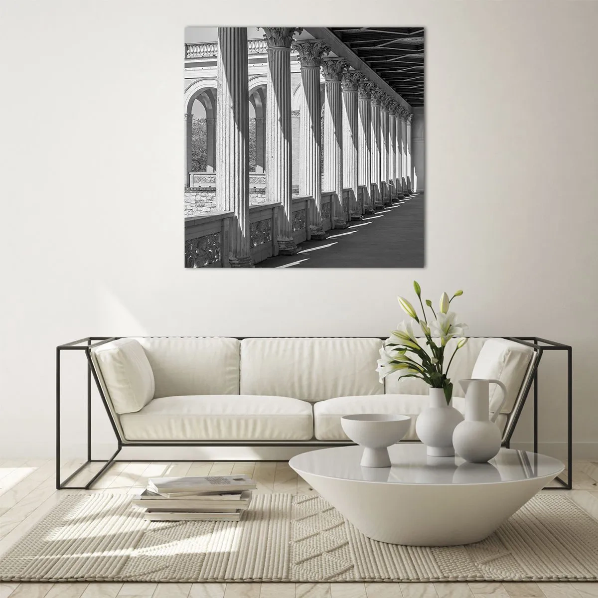 Glass picture - Sunny Arcade - 30x30 cm