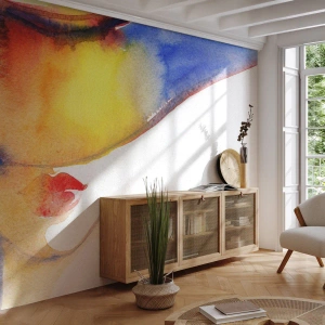 Photo Wallpaper Premium Sand - Portrait of a Lady - Abstraction, Woman, Hat - 100x70 cm