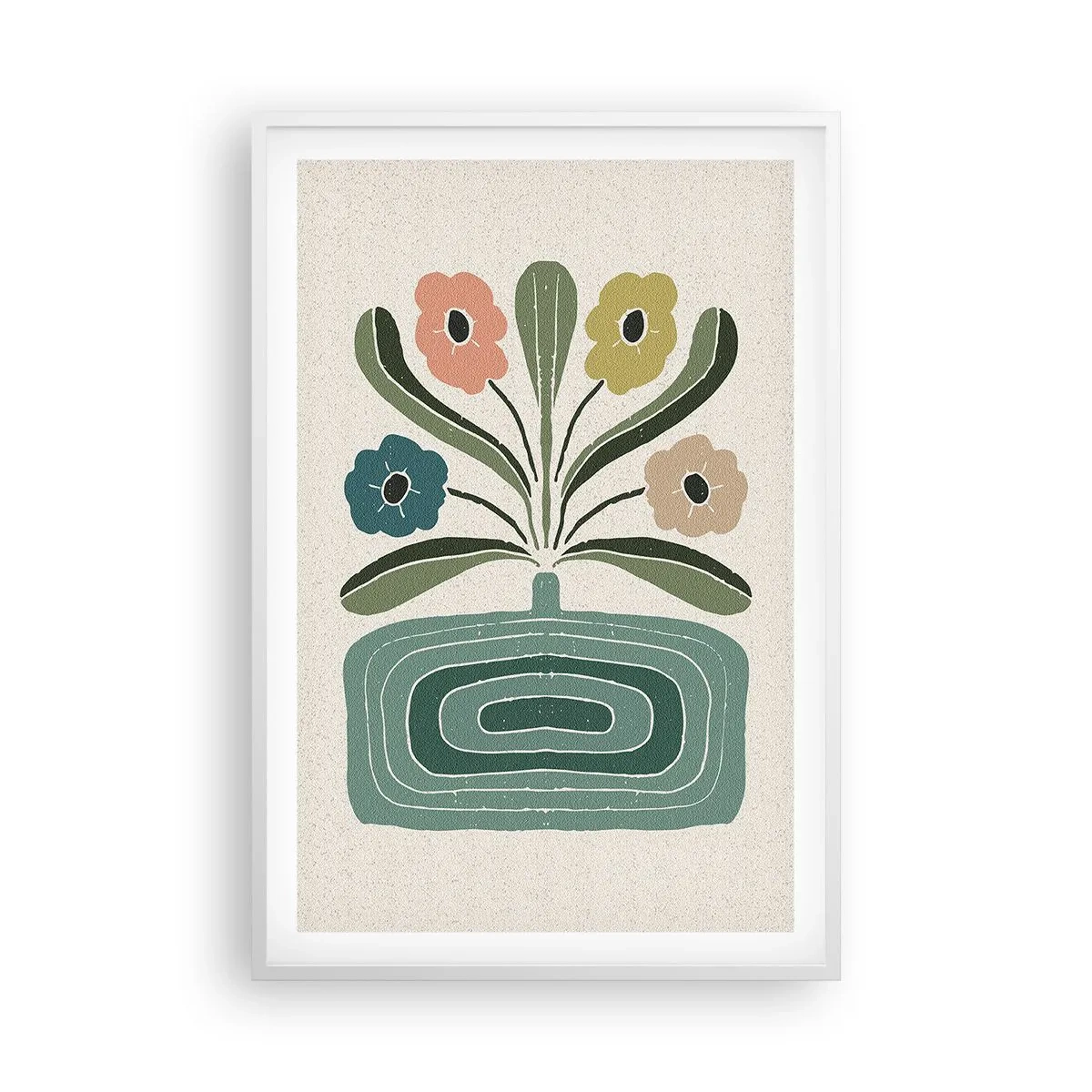 Poster in white frmae - Symmetrical Bouquet - 61x91 cm