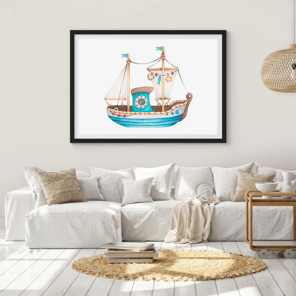 Poster in black frame - Ahoy, Adventure! - 70x50 cm