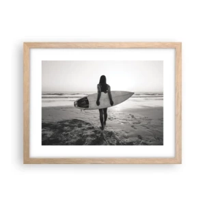 Poster in light oak frame - Daughter of Sea Wave - 40x30 cm