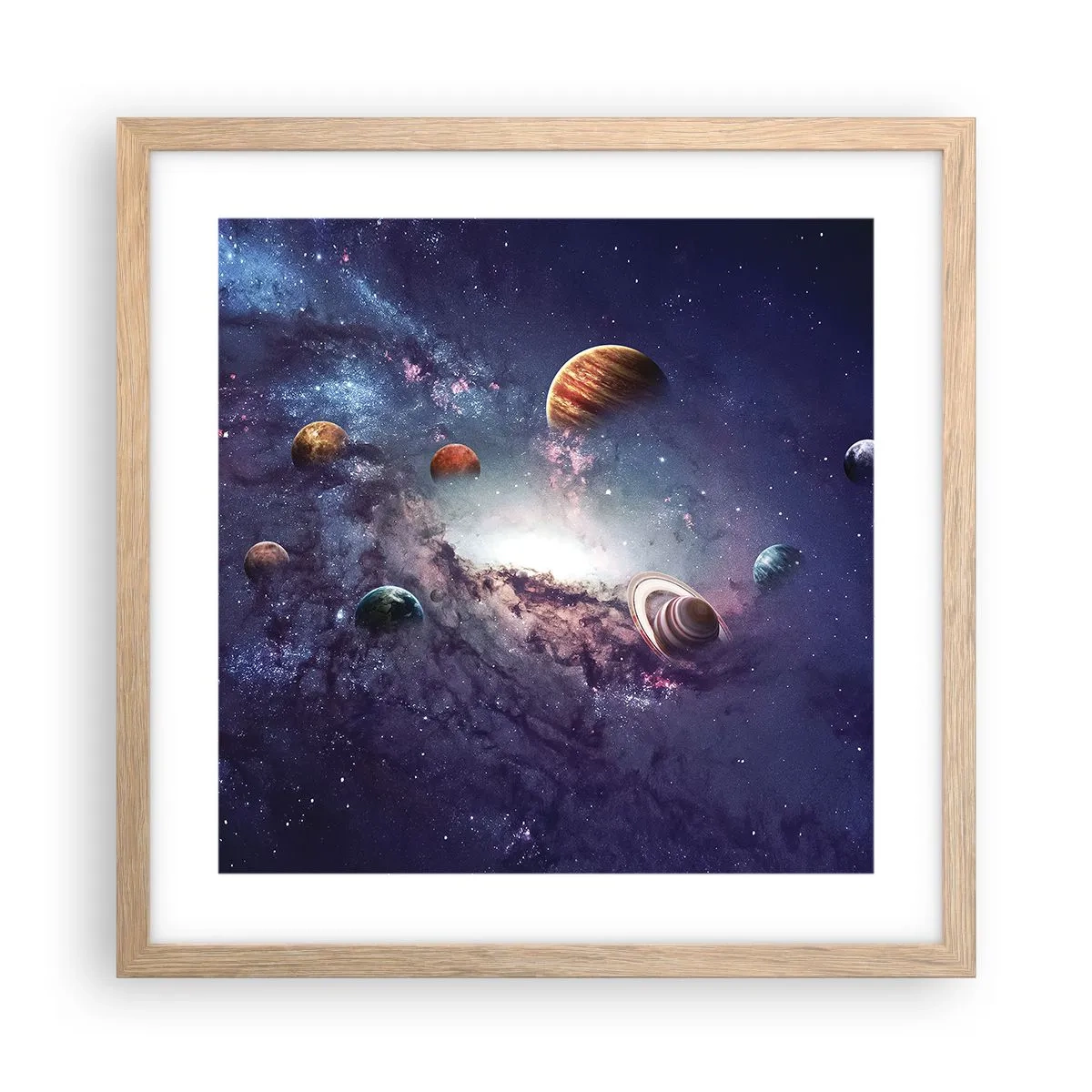 Poster in light oak frame - Solar-Dancing System - 40x40 cm