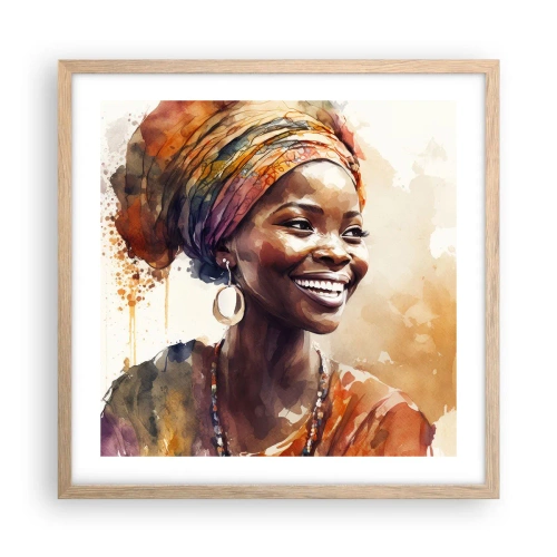 Poster in light oak frame - African Queen - 50x50 cm