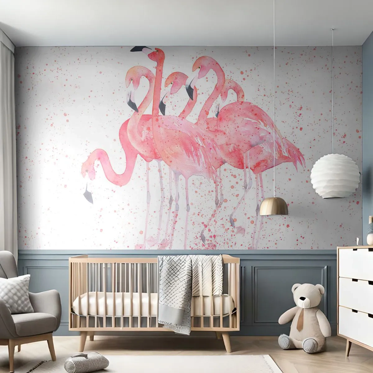 Self-Adhesive Photo Wallpaper Deluxe Sticker - Pink Power - Flamingos, Birds, Graphics - 300x210 cm