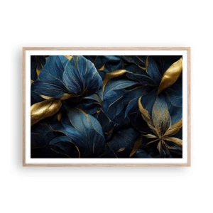 Poster in light oak frame - Lined with Gold - 100x70 cm