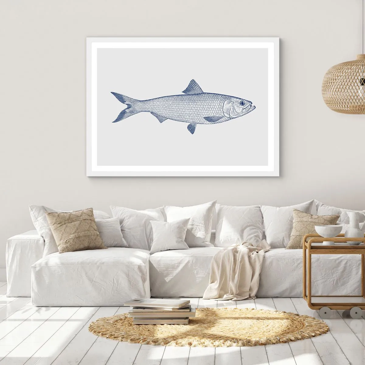 Poster in white frmae - Greetings From Northern Seas - 50x40 cm