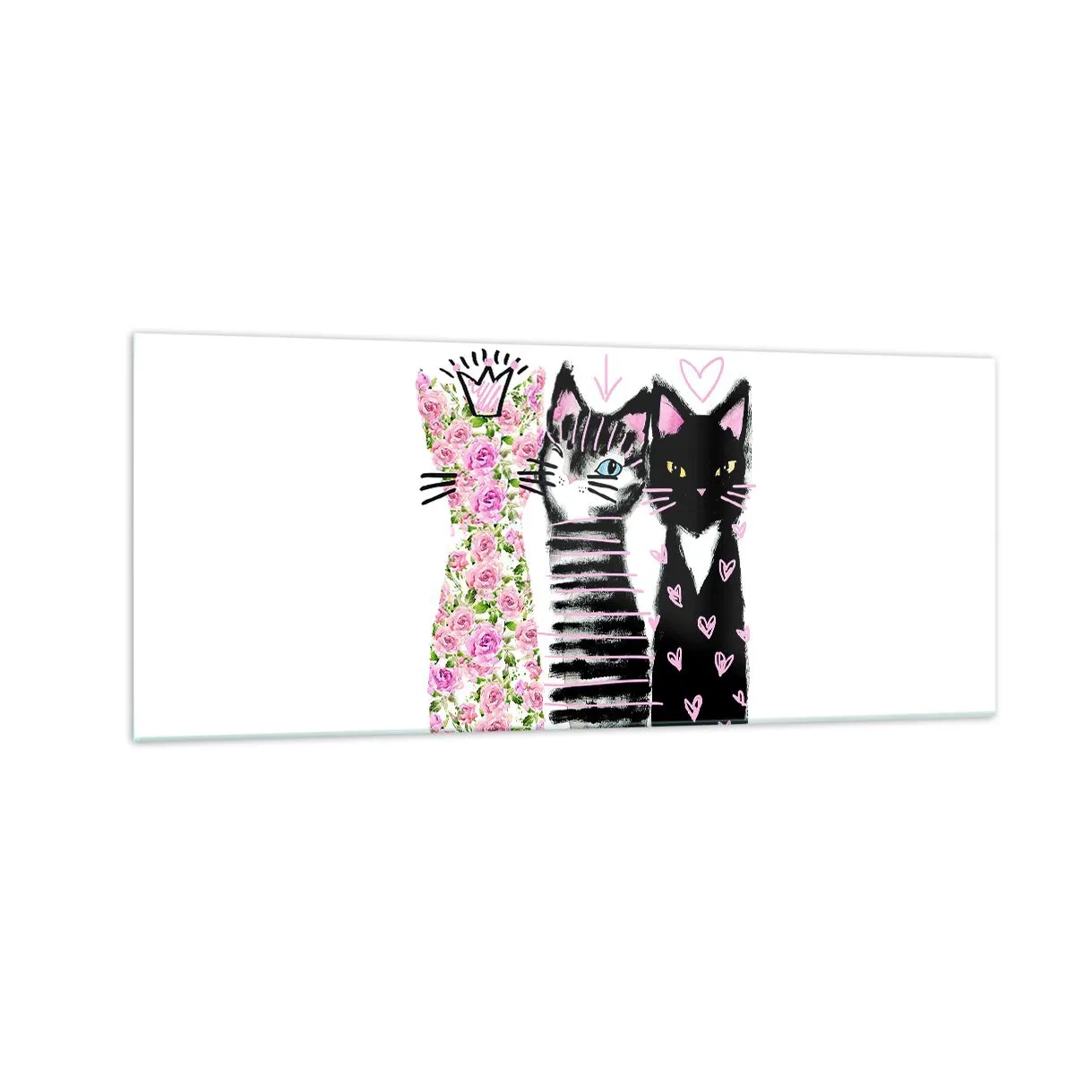 Glass picture - There Were Three Kittens - 100x40 cm