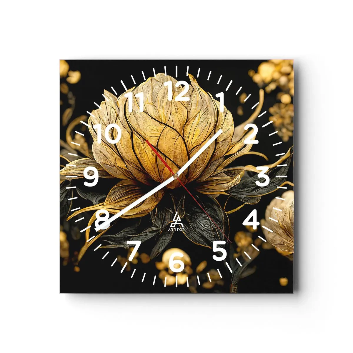 Wall clock - Clock on glass - Subtle Fragility - 40x40 cm