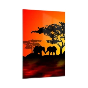Glass picture - Encounter on a Savannah - 80x120 cm